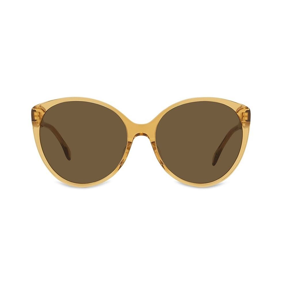 Fendi Elegant Shiny Beige Fine 59mm Round Sunglasses